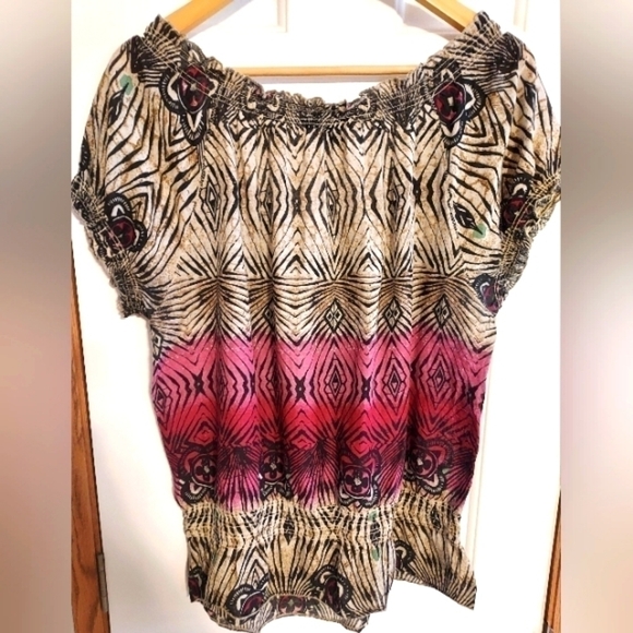 NINE West Multi Color Shelby Blouse Button-down Top Size Large. - Picture 2 of 3